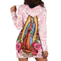 Virgen de Guadalupe Hoodie Dress Rose Flower Mexican Aztec Pattern - Wonder Print Shop