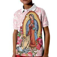 Virgen de Guadalupe Kid Polo Shirt Rose Flower Mexican Aztec Pattern - Wonder Print Shop