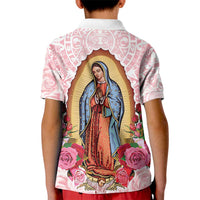 Virgen de Guadalupe Kid Polo Shirt Rose Flower Mexican Aztec Pattern - Wonder Print Shop