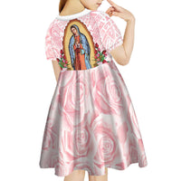 Virgen de Guadalupe Kid Short Sleeve Dress Rose Flower Mexican Aztec Pattern - Wonder Print Shop