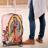 Virgen de Guadalupe Luggage Cover Rose Flower Mexican Aztec Pattern - Wonder Print Shop