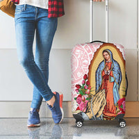 Virgen de Guadalupe Luggage Cover Rose Flower Mexican Aztec Pattern - Wonder Print Shop