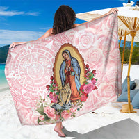 Virgen de Guadalupe Sarong Rose Flower Mexican Aztec Pattern - Wonder Print Shop