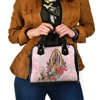 Virgen de Guadalupe Shoulder Handbag Rose Flower Mexican Aztec Pattern