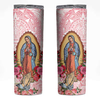 Virgen de Guadalupe Skinny Tumbler Rose Flower Mexican Aztec Pattern - Wonder Print Shop