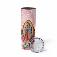 Virgen de Guadalupe Skinny Tumbler Rose Flower Mexican Aztec Pattern - Wonder Print Shop