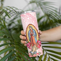 Virgen de Guadalupe Skinny Tumbler Rose Flower Mexican Aztec Pattern - Wonder Print Shop