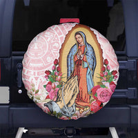 Virgen de Guadalupe Spare Tire Cover Rose Flower Mexican Aztec Pattern - Wonder Print Shop