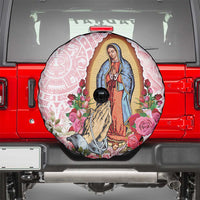Virgen de Guadalupe Spare Tire Cover Rose Flower Mexican Aztec Pattern - Wonder Print Shop