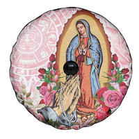 Virgen de Guadalupe Spare Tire Cover Rose Flower Mexican Aztec Pattern - Wonder Print Shop