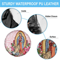 Virgen de Guadalupe Spare Tire Cover Rose Flower Mexican Aztec Pattern - Wonder Print Shop