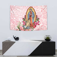 Virgen de Guadalupe Tapestry Rose Flower Mexican Aztec Pattern - Wonder Print Shop