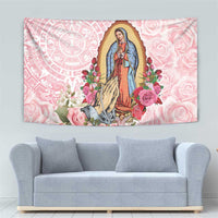 Virgen de Guadalupe Tapestry Rose Flower Mexican Aztec Pattern - Wonder Print Shop