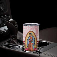 Virgen de Guadalupe Tumbler Cup Rose Flower Mexican Aztec Pattern - Wonder Print Shop