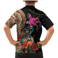 Las Posadas Family Matching Mermaid Dress and Hawaiian Shirt Pinata With Mexican Aztec Circle - Wonder Print Shop