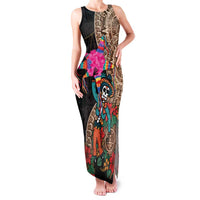 Las Posadas Family Matching Tank Maxi Dress and Hawaiian Shirt Pinata With Mexican Aztec Circle - Wonder Print Shop