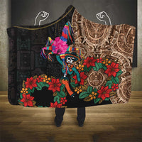 Las Posadas Hooded Blanket Pinata With Mexican Aztec Circle