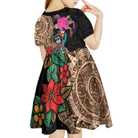 Las Posadas Kid Short Sleeve Dress Pinata With Mexican Aztec Circle - Wonder Print Shop