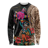 Las Posadas Long Sleeve Shirt Pinata With Mexican Aztec Circle - Wonder Print Shop