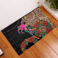 Las Posadas Rubber Doormat Pinata With Mexican Aztec Circle - Wonder Print Shop