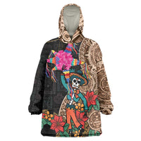 Las Posadas Wearable Blanket Hoodie Pinata With Mexican Aztec Circle - Wonder Print Shop