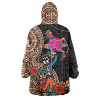 Las Posadas Wearable Blanket Hoodie Pinata With Mexican Aztec Circle - Wonder Print Shop