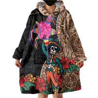 Las Posadas Wearable Blanket Hoodie Pinata With Mexican Aztec Circle - Wonder Print Shop