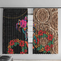 Las Posadas Window Curtain Pinata With Mexican Aztec Circle - Wonder Print Shop
