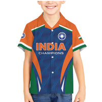 Custom India Cricket Family Matching Mermaid Dress and Hawaiian Shirt The Men In Blue Champions - Wonder Print Shop