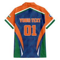 Custom India Cricket Family Matching Off The Shoulder Long Sleeve Dress and Hawaiian Shirt The Men In Blue Champions - Wonder Print Shop