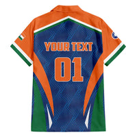 Custom India Cricket Family Matching Off Shoulder Maxi Dress and Hawaiian Shirt The Men In Blue Champions - Wonder Print Shop