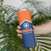 Custom India Cricket Skinny Tumbler The Men In Blue Champions - Wonder Print Shop
