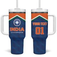 Custom India Cricket Tumbler With Handle The Men In Blue Champions - Wonder Print Shop