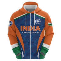 Custom India Cricket Zip Hoodie The Men In Blue Champions - Wonder Print Shop