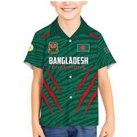 Custom Bangladesh Cricket Family Matching Mermaid Dress and Hawaiian Shirt The Tigers Go Champions - Wonder Print Shop