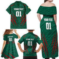 Custom Bangladesh Cricket Family Matching Off Shoulder Maxi Dress and Hawaiian Shirt The Tigers Go Champions - Wonder Print Shop