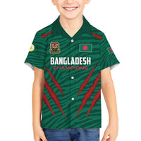 Custom Bangladesh Cricket Family Matching Off Shoulder Short Dress and Hawaiian Shirt The Tigers Go Champions - Wonder Print Shop