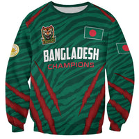 Custom Bangladesh Cricket Sweatshirt The Tigers Go Champions - Wonder Print Shop