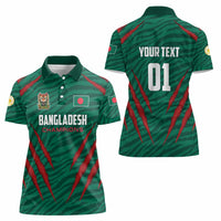 Custom Bangladesh Cricket Women Polo Shirt The Tigers Go Champions - Wonder Print Shop