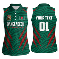 Custom Bangladesh Cricket Women Sleeveless Polo Shirt The Tigers Go Champions - Wonder Print Shop