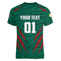 Custom Bangladesh Cricket Women V-Neck T-Shirt The Tigers Go Champions - Wonder Print Shop
