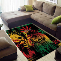 Reggae King Marley One Love Area Rug Rastafarian Lion Grunge