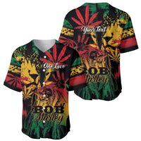 Personalized Reggae King Marley One Love Baseball Jersey Rastafarian Lion Grunge