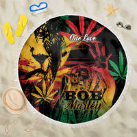 Reggae King Marley One Love Beach Blanket Rastafarian Lion Grunge
