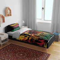 Reggae King Marley One Love Bedding Set Rastafarian Lion Grunge