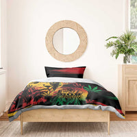 Reggae King Marley One Love Bedding Set Rastafarian Lion Grunge