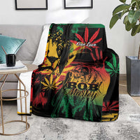 Reggae King Marley One Love Blanket Rastafarian Lion Grunge