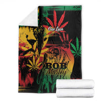 Reggae King Marley One Love Blanket Rastafarian Lion Grunge