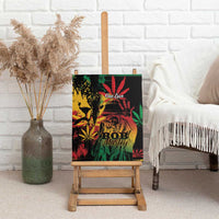 Reggae King Marley One Love Canvas Wall Art Rastafarian Lion Grunge
