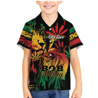 Personalized Reggae King Marley One Love Family Matching Mermaid Dress and Hawaiian Shirt Rastafarian Lion Grunge